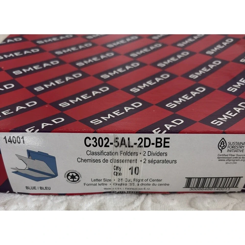 Smead Classification 10 Folders Pressboard SafeSHIELD Fasteners 2 Dividers 14001